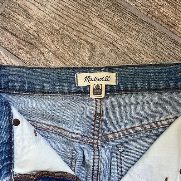 Madewell The Perfect Vintage Straight Blue Denim Jeans, Distressed Women Size 26 - Picture 3 of 11